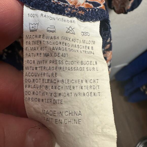 Cottagecore Lace Up Floral Wrap Dress M Asymmetrical Handkerchief Hem Feminine - Picture 7 of 10